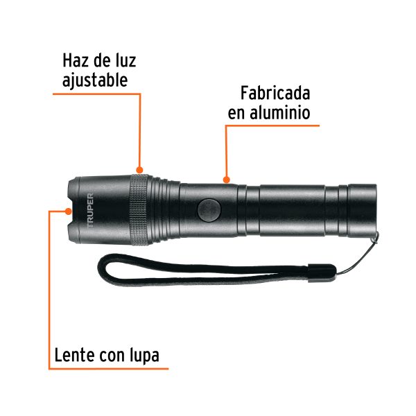 101330 - Linterna LED recargable, de aluminio, 420 lm, TRUPER