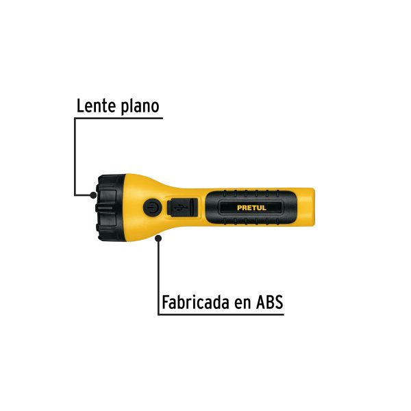 26101 - Linterna plástica de LED, 120 lm, recargable, PRETUL