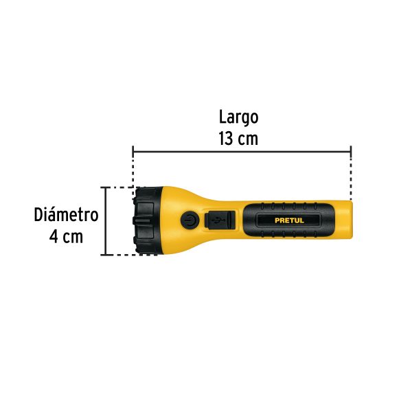 26101 - Linterna plástica de LED, 120 lm, recargable, PRETUL