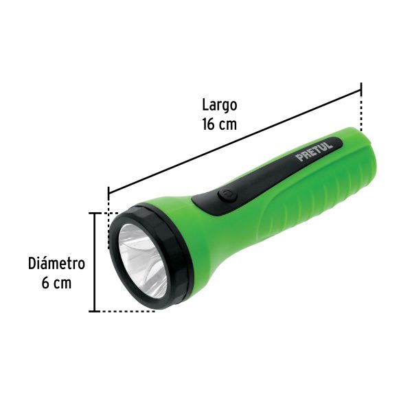 24039 - Linterna plástica de LED, 100 lm, recargable a granel PRETUL