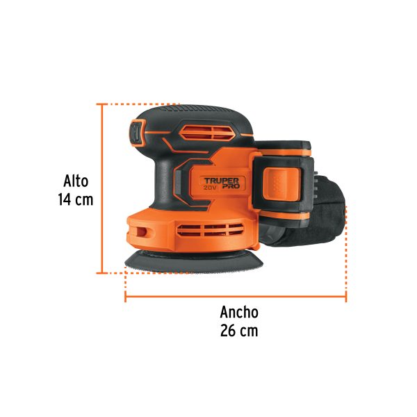 102863 - Lijadora roto-orbital 5', 20V, 1 batería 2Ah, PRO