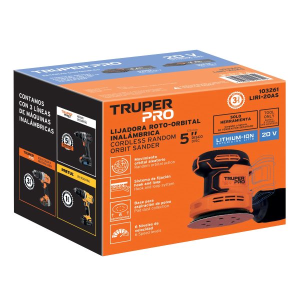 103261 - Lijadora roto-orbital 5', 20V, sin accesorios, PRO