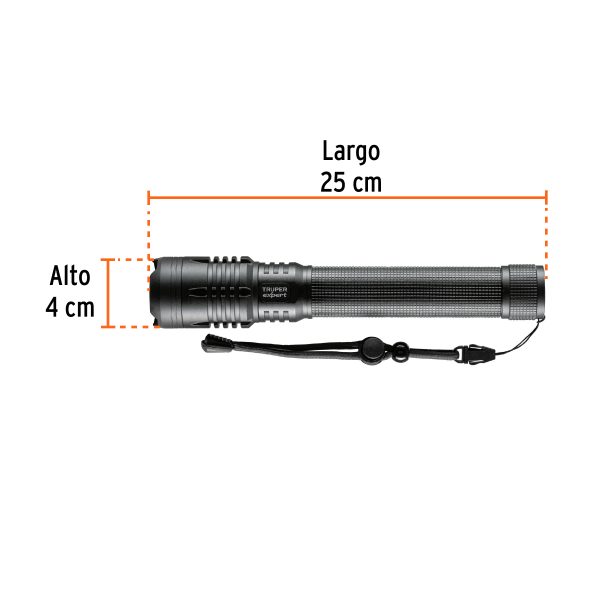 16779 - Linterna LED recargable, de aluminio,2,000 lm, TRUPER EXPERT