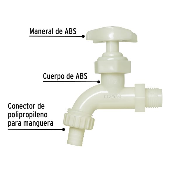 29030 - Llave p/manguera, de plástico 65g,1/2', granel, PRETUL