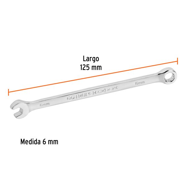 15610 - Llave combinada extralarga 6 mm x 125 mm de largo, Expert