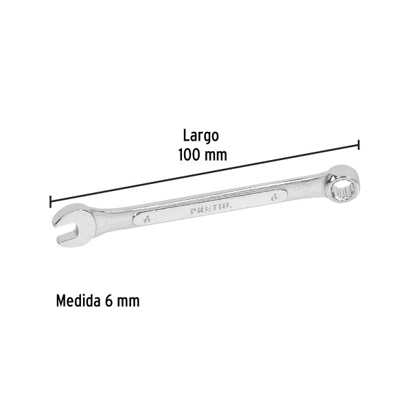 21900 - Llave combinada 6 mm x 100 mm de largo, Pretul