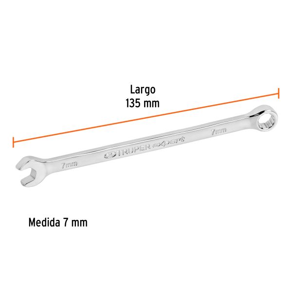 15611 - Llave combinada extralarga 7 mm x 135 mm de largo, Expert