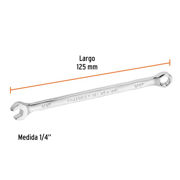 15590 - Llave combinada extralarga 1/4' x 125 mm de largo, Expert