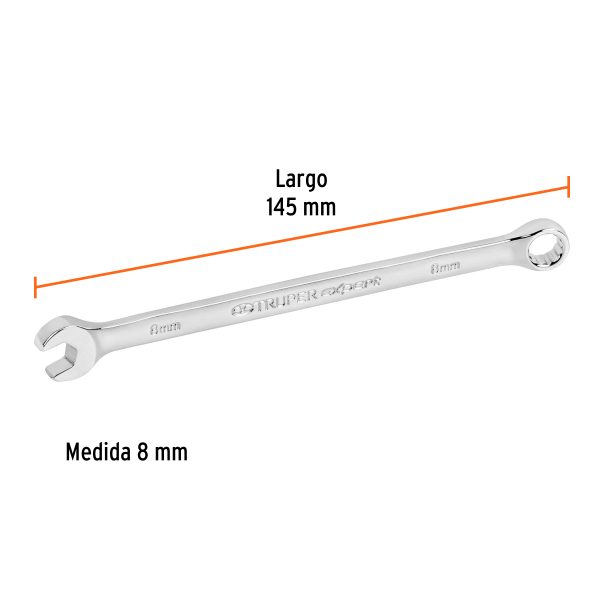 15612 - Llave combinada extralarga 8 mm x 145 mm de largo, Expert
