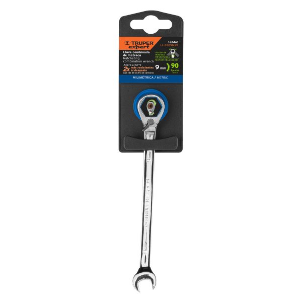 13662 - Llave combinada matraca reversible 9 mmx148 mm largo, Expert