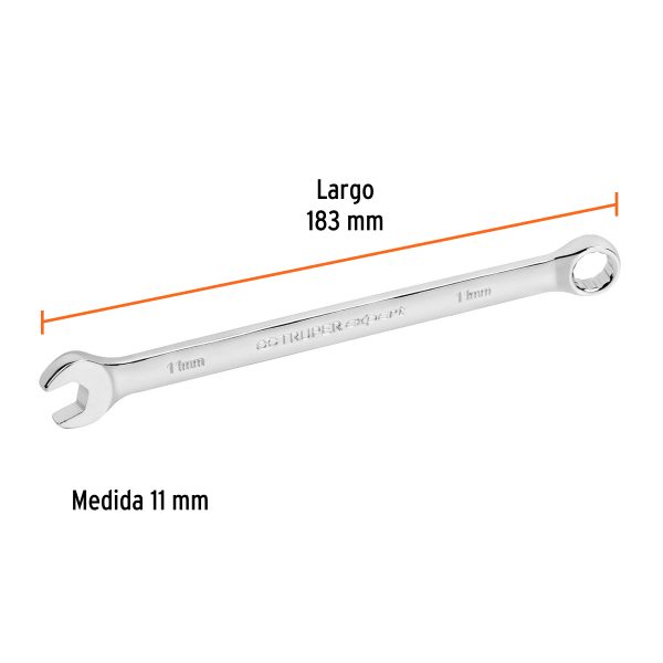 15615 - Llave combinada extralarga 11 mm x 183 mm de largo, Expert