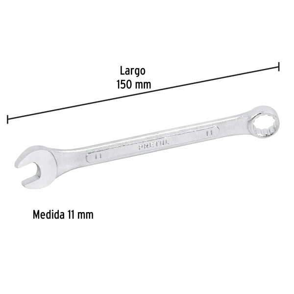 21905 - Llave combinada 11 mm x 150 mm de largo, Pretul