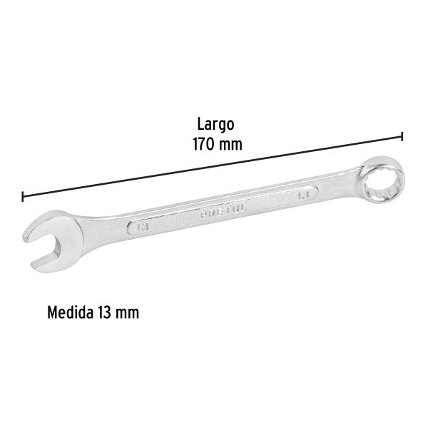 21907 - Llave combinada 13 mm x 170 mm de largo, Pretul