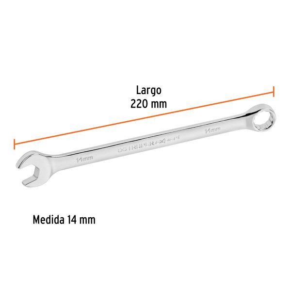 15618 - Llave combinada extralarga 14 mm x 220 mm de largo, Expert