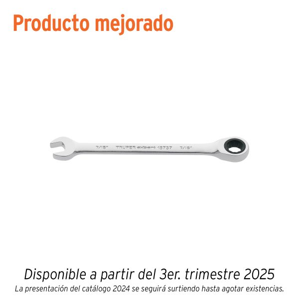 15737 - Llave combinada con matraca 7/16' x 160 mm largo, Expert