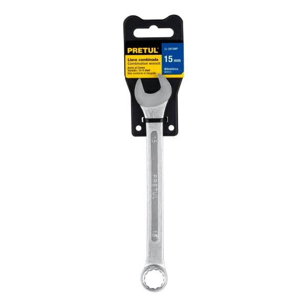 21909 - Llave combinada 15 mm x 190 mm de largo, Pretul