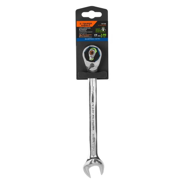 13728 - Llave combinada matraca reversible 17mmx223 mm largo, Expert