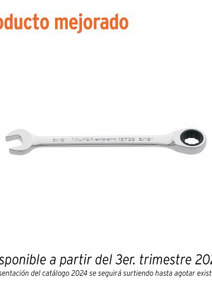 15739 - Llave combinada con matraca 9/16' x 185 mm largo, Expert