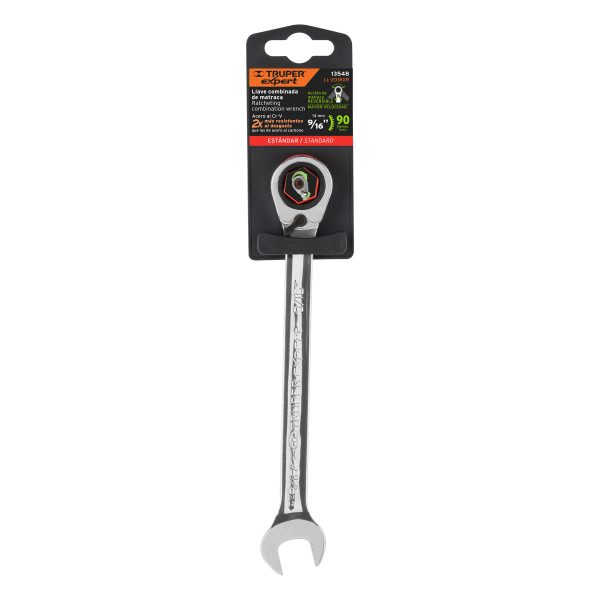 13548 - Llave combinada matraca reversible 9/16'x188 mm largo,Expert