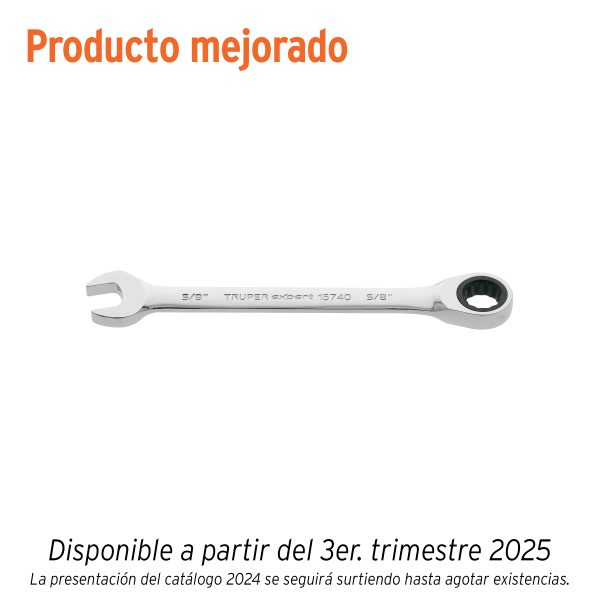 15740 - Llave combinada con matraca 5/8' x 202 mm largo, Expert