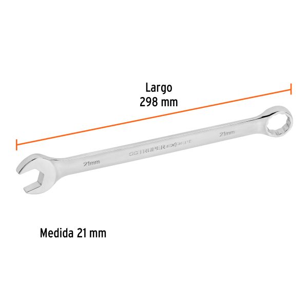 15625 - Llave combinada extralarga 21 mm x 298 mm de largo, Expert