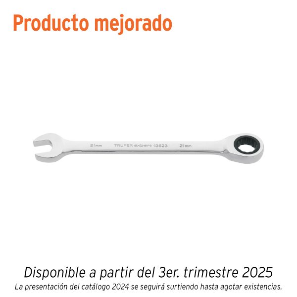 13623 - Llave combinada con matraca 21 mm x 278 mm largo, Expert