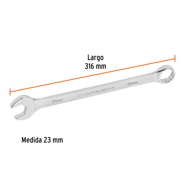 15650 - Llave combinada extralarga 23 mm x 316 mm de largo, Expert