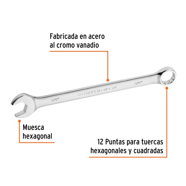 15598 - Llave combinada extralarga 3/4' x 278 mm de largo, Expert