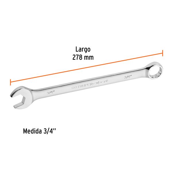 15598 - Llave combinada extralarga 3/4' x 278 mm de largo, Expert