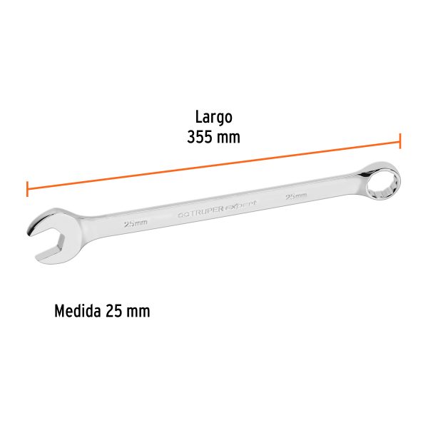 15651 - Llave combinada extralarga 25 mm x 355 mm de largo, Expert
