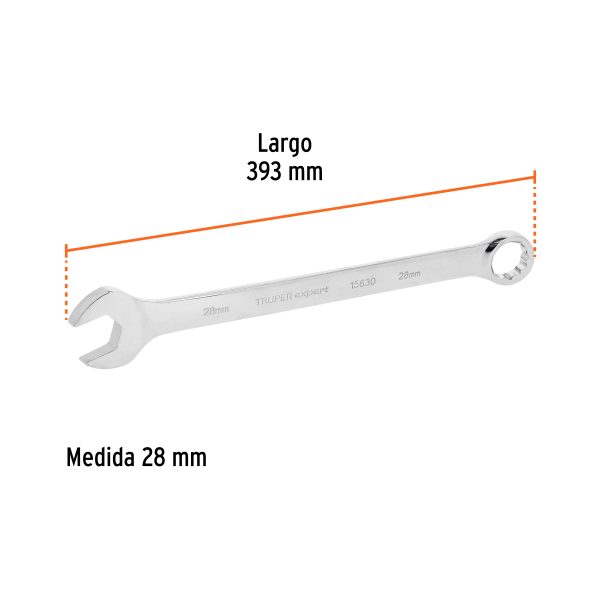 15630 - Llave combinada extralarga 28 mm x 393 mm de largo, Expert