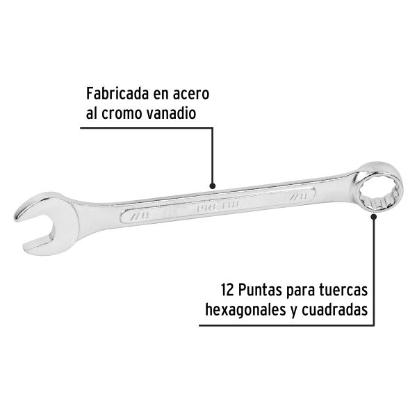 21890 - Llave combinada 7/8' x 260 mm de largo, Pretul