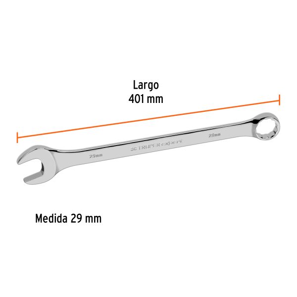 13815 - Llave combinada extralarga 29 mm x 401 mm de largo, Expert