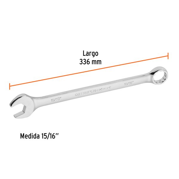 15601 - Llave combinada extralarga 15/16' x 336 mm de largo, Expert