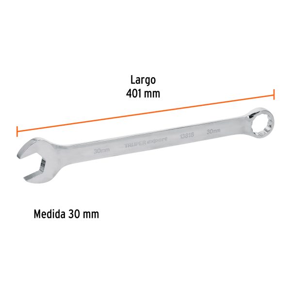 13816 - Llave combinada extralarga 30 mm x 401 mm de largo, Expert