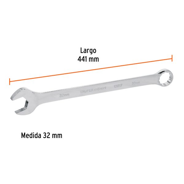 13817 - Llave combinada extralarga 32 mm x 441 mm de largo, Expert