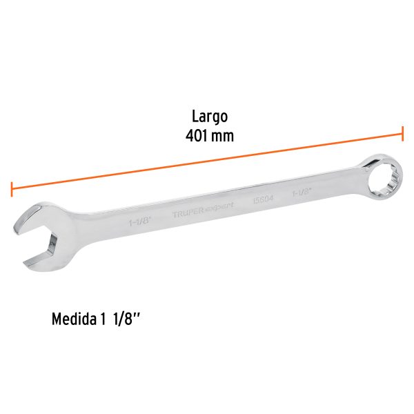 15604 - Llave combinada extralarga 1-1/8' x 401 mm de largo, Expert