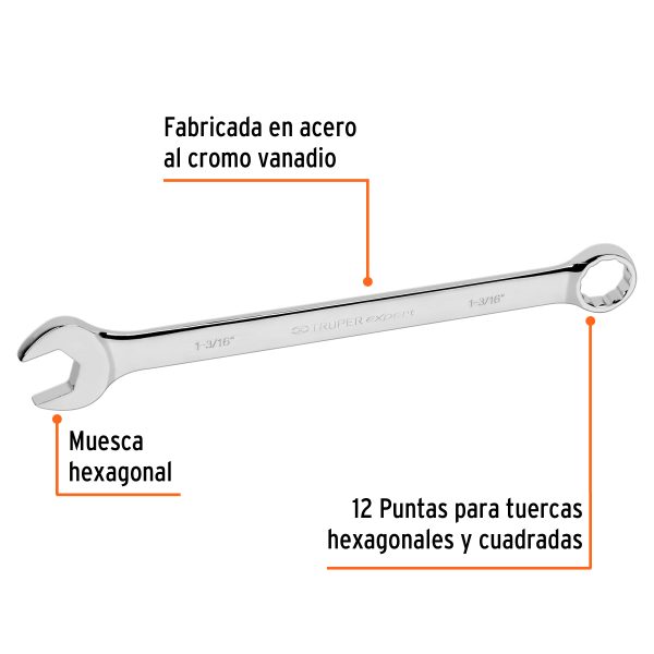 15676 - Llave combinada extralarga 1-3/16' x 403 mm de largo, Expert