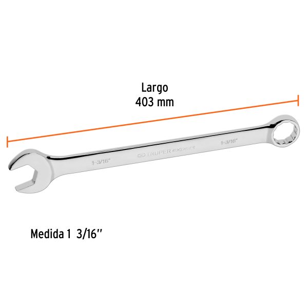 15676 - Llave combinada extralarga 1-3/16' x 403 mm de largo, Expert