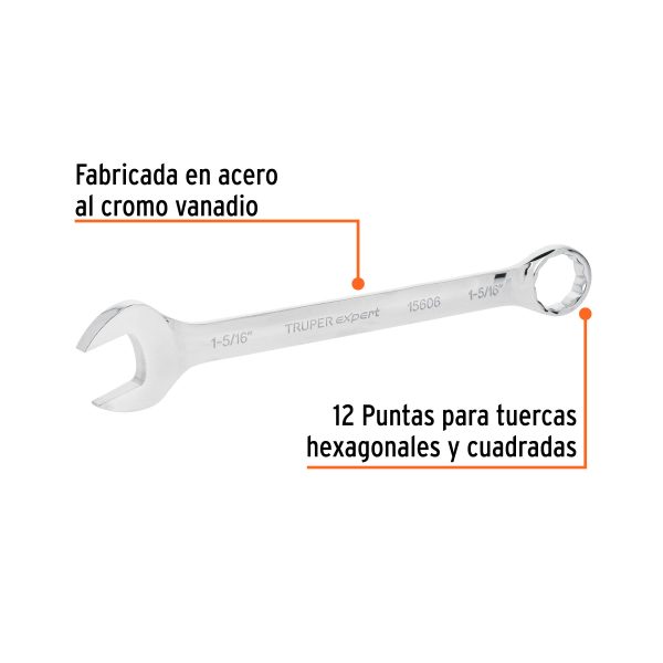15606 - Llave combinada extralarga 1-5/16' x 376 mm de largo, Expert