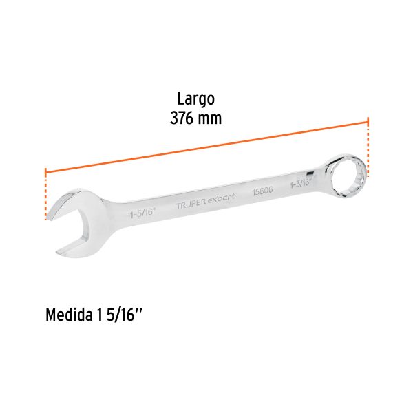 15606 - Llave combinada extralarga 1-5/16' x 376 mm de largo, Expert