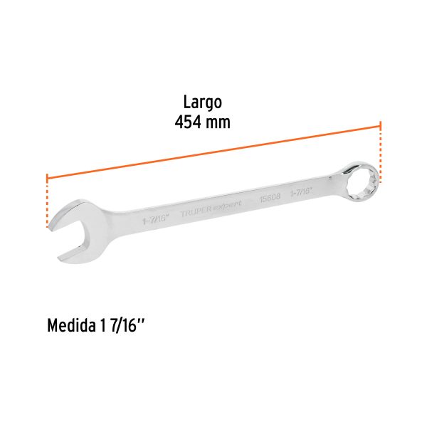 15608 - Llave combinada extralarga 1-7/16' x 454 mm de largo, Expert
