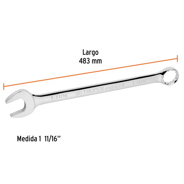 15632 - Llave combinada extralarga 1-11/16' x 483 mm largo, Expert