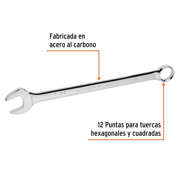 15633 - Llave combinada extralarga 1-3/4' x 496 mm de largo, Expert