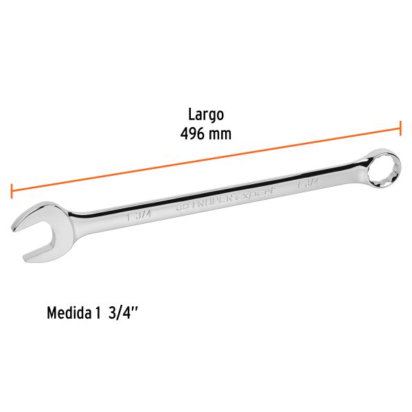 15633 - Llave combinada extralarga 1-3/4' x 496 mm de largo, Expert