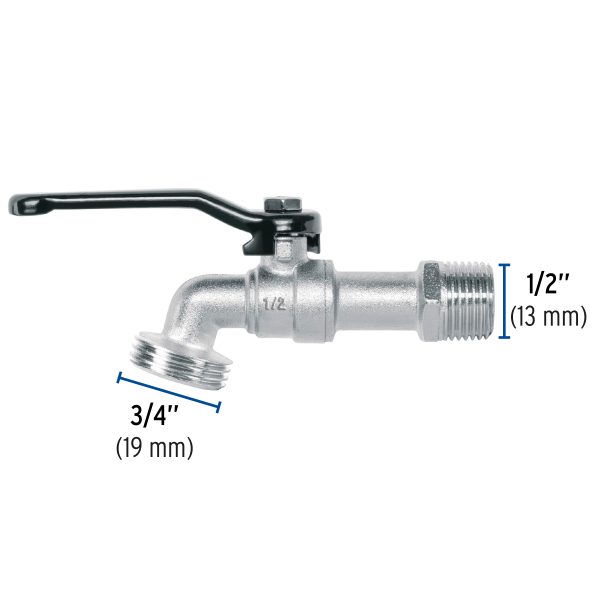 28200 - Llave de esfera de zinc 1/2', 110 g, s/adaptador, Pretul