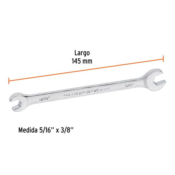15682 - Llave española, 5/16 x 3/8' x 145 mm de largo, Truper Expert