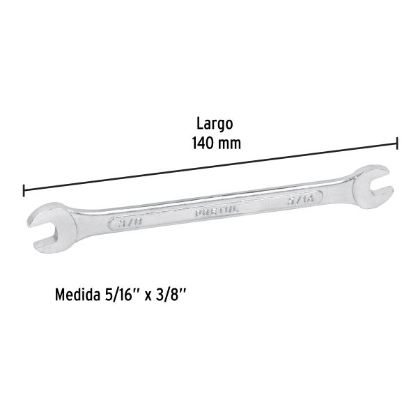 21951 - Llave española, 5/16 x 3/8' x 140 mm de largo, PRETUL