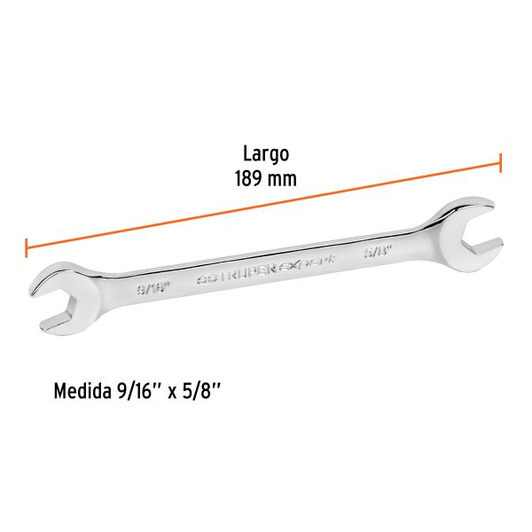 15690 - Llave española, 9/16 x 5/8' x 189 mm de largo, Truper Expert