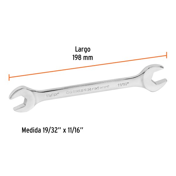 15693 - Llave española, 19/32 x 11/16' x 198 mm de largo, Expert